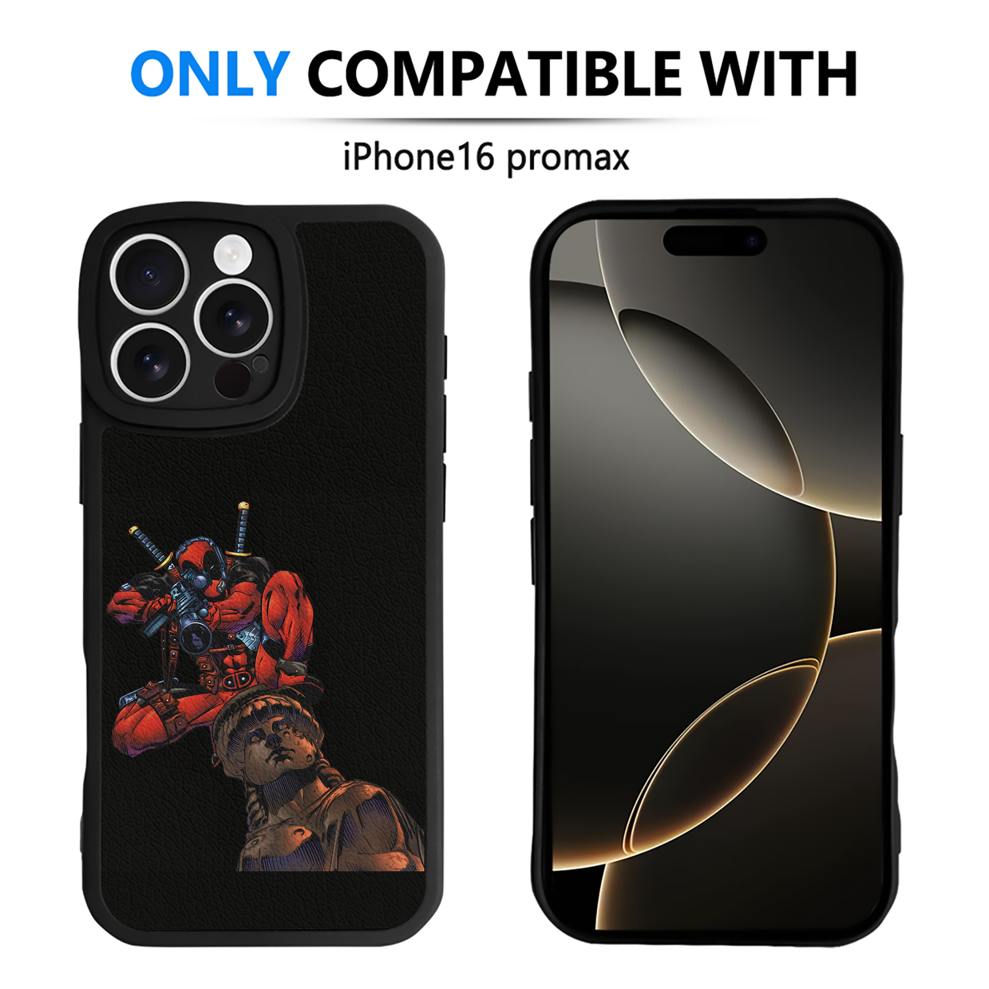 （画像用） Deadpool デッドプール 【iPhone 16シリーズ対応】シリコンスマホケース（レザー調） 材質：シリコン